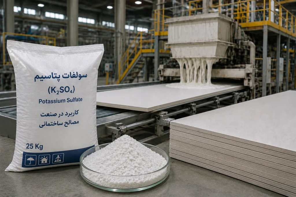 کاربرد سولفات پتاسیم در تولید صفحات گچی و مصالح ساختمانی